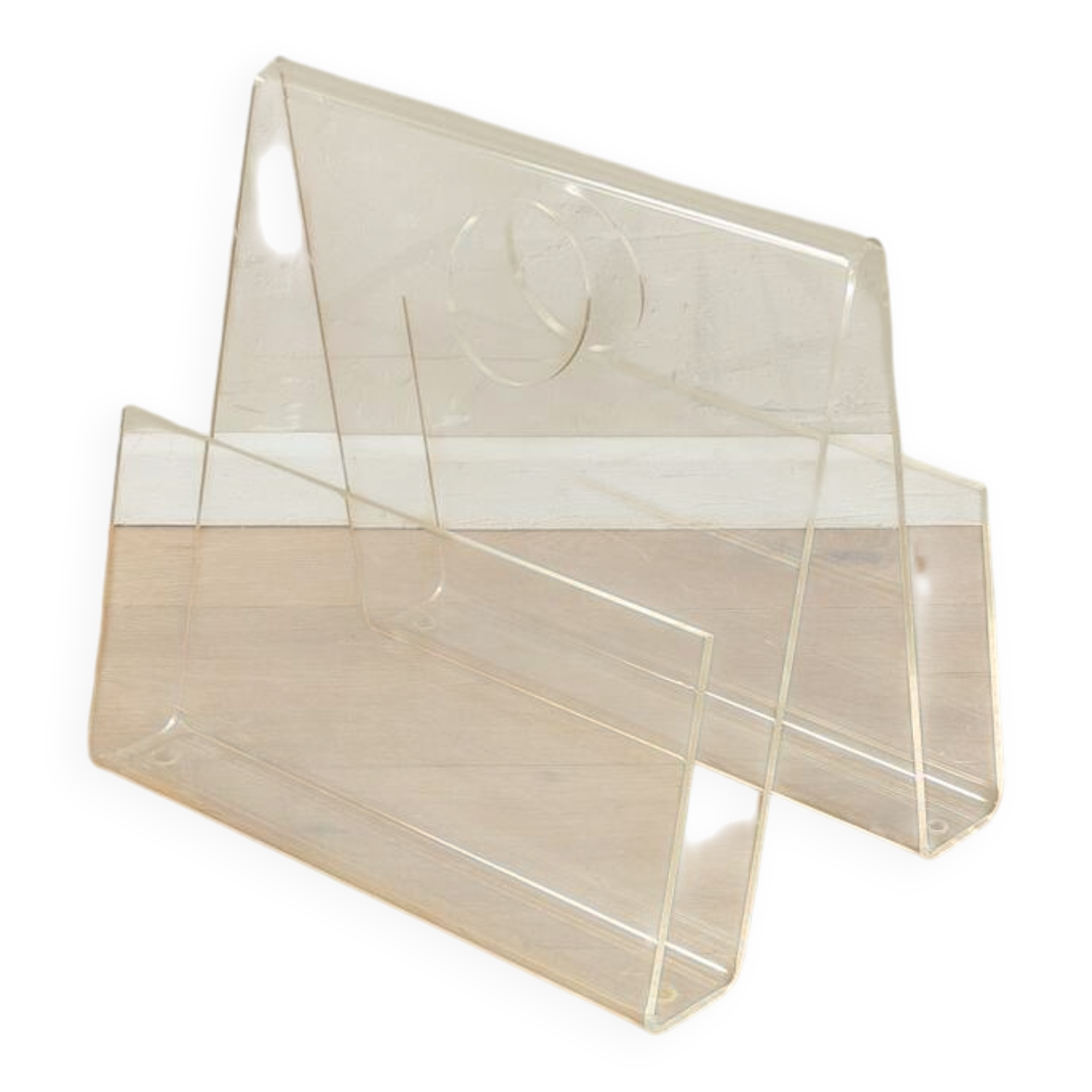 1960s magazine rack, acrylic