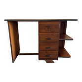 Vintage Art Deco desk with drawers and shelves.