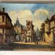 Tableau : huile sur toile - paysage animé 19ieme