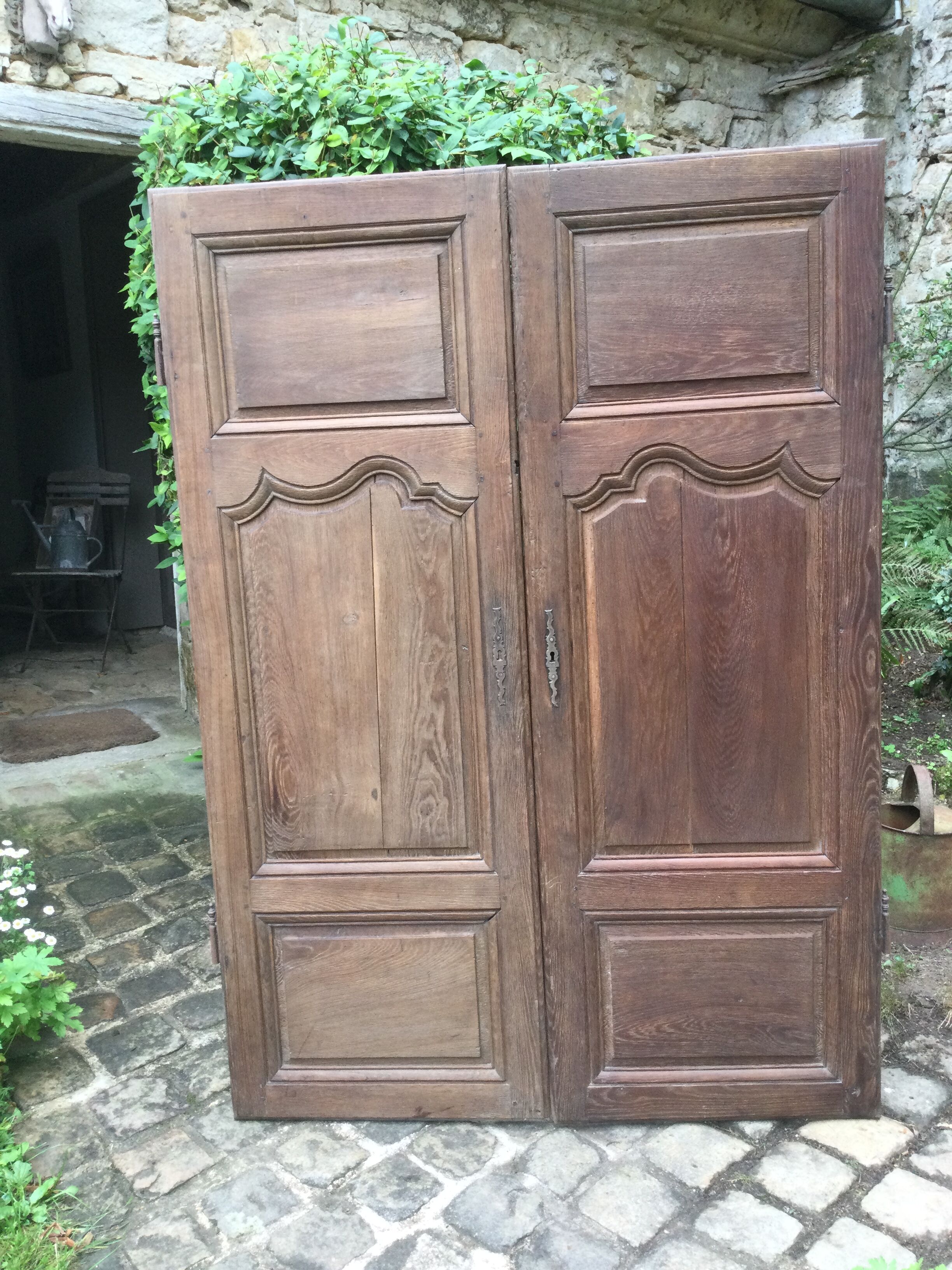 Pair of antique oak closet doors