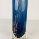 Vintage blue glass roller vase