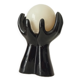 Lampe vintage italienne céramique et opaline années 80
