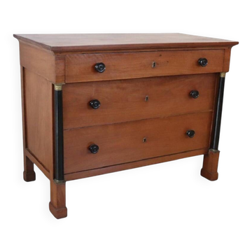 Antique Solid Walnut Chest Of Drawers, Italy Early 19th Century