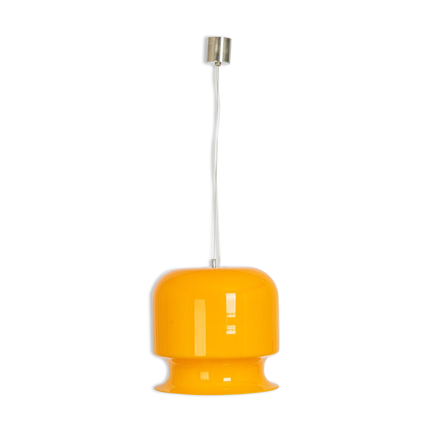 Yellow glass pendant lamp Peill & Putzler Germany 1970s