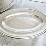Oval silver-plated metal platters, Christofle