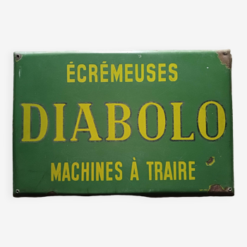 Plaque émaillée agricole " diabolo " machine à traire.