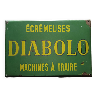 Plaque émaillée agricole " diabolo " machine à traire.