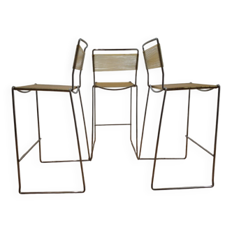 Tabourets spaghetti, tabourets de bar Giandomenico Belotti Italie années 80