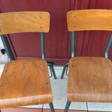 Suite of four school chairs 50/60 years