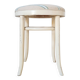 Vintage curved wooden stool in Baumann style, striped seat.