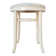 Vintage curved wooden stool in Baumann style, striped seat.