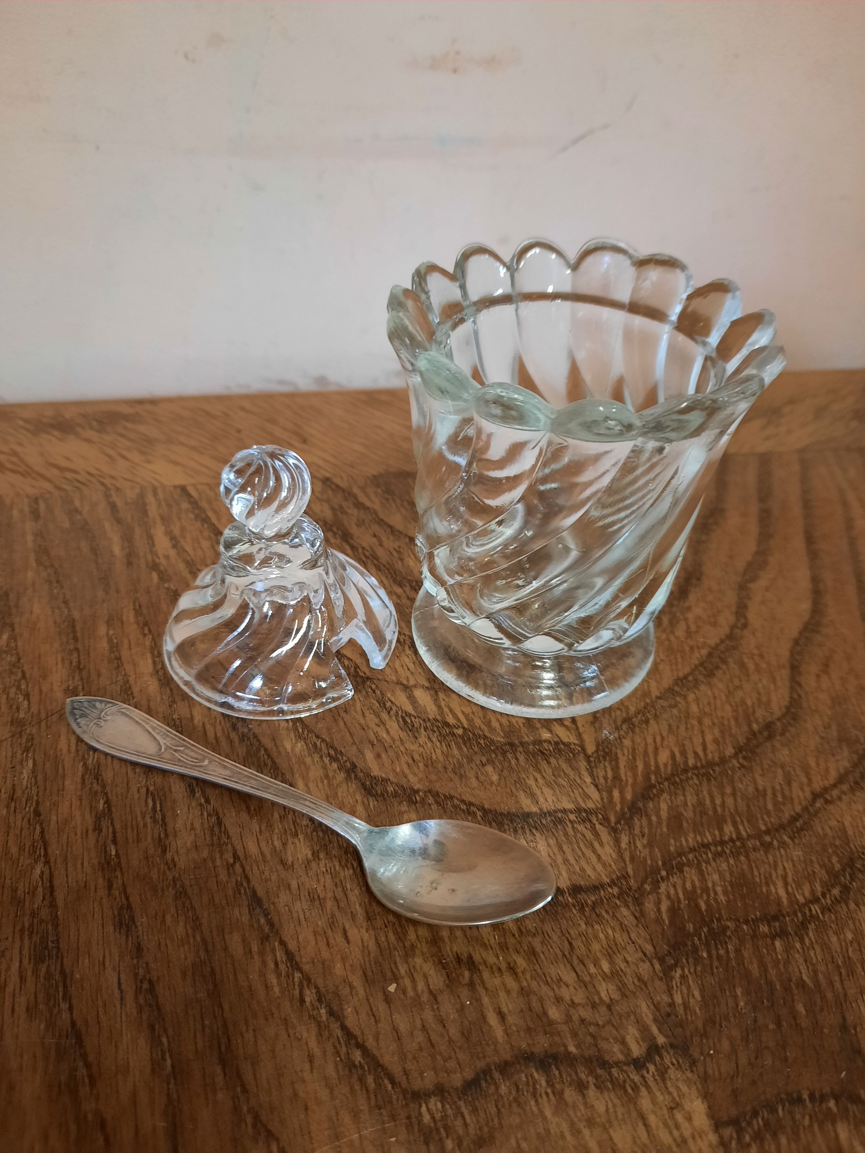 Vintage glass sugar