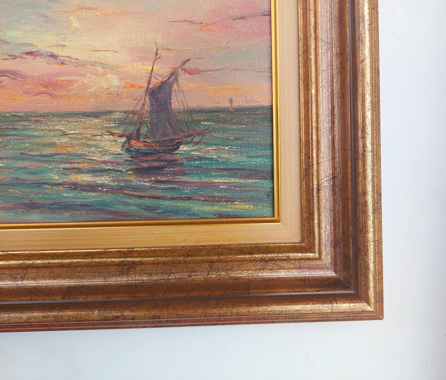 Tableau vue mer. Excellent état.