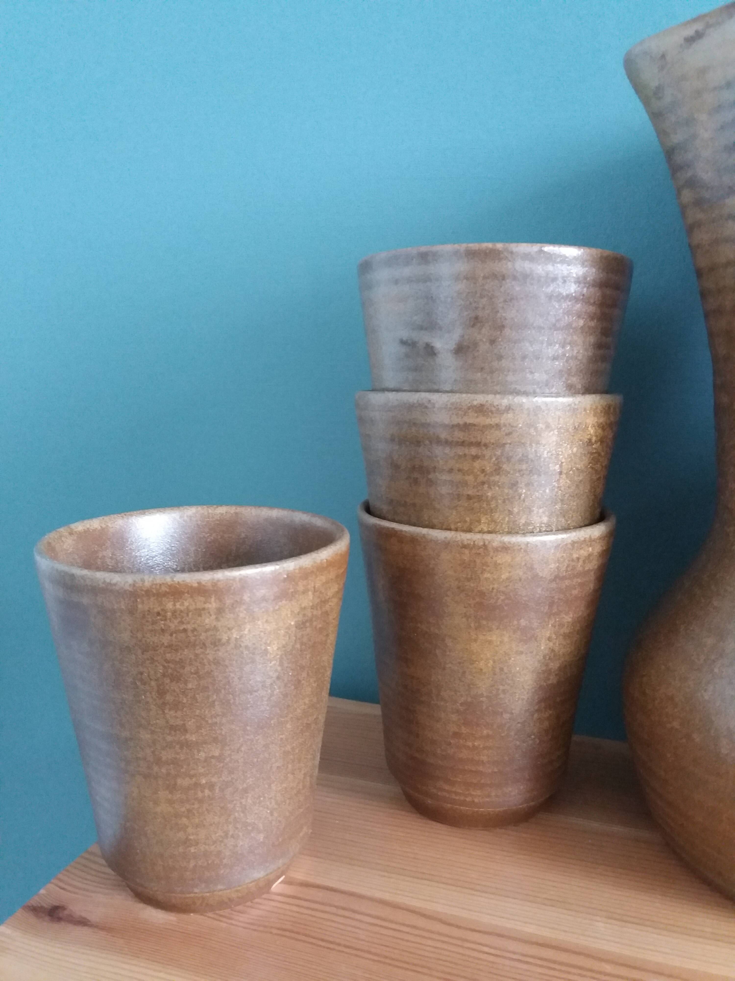 Digoin stoneware cider or orangeade service