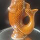 Carafe and glasses "Fish" Amber Ceramic Vintage USSR era