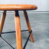 Industrial Low Tripod Stools, Belgium, 1950s, Set of 3