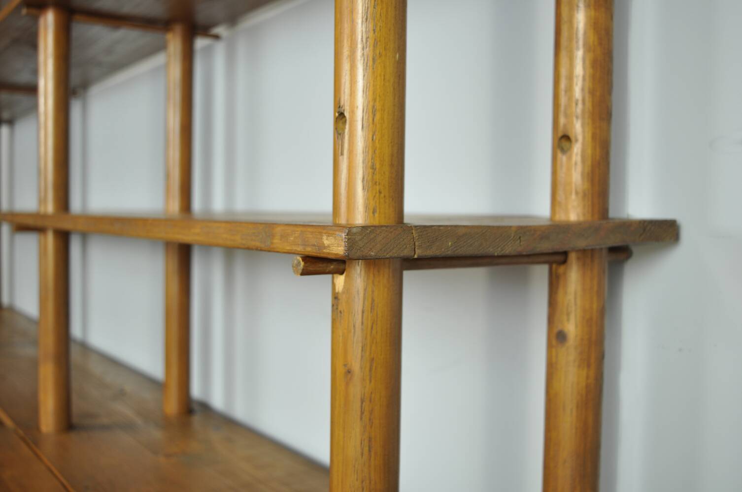 Handmade wooden bookshelf, 1960s