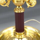 Lampe Bouillotte Bronze Style Empire Abat-jour & Pied laqué Bordeaux