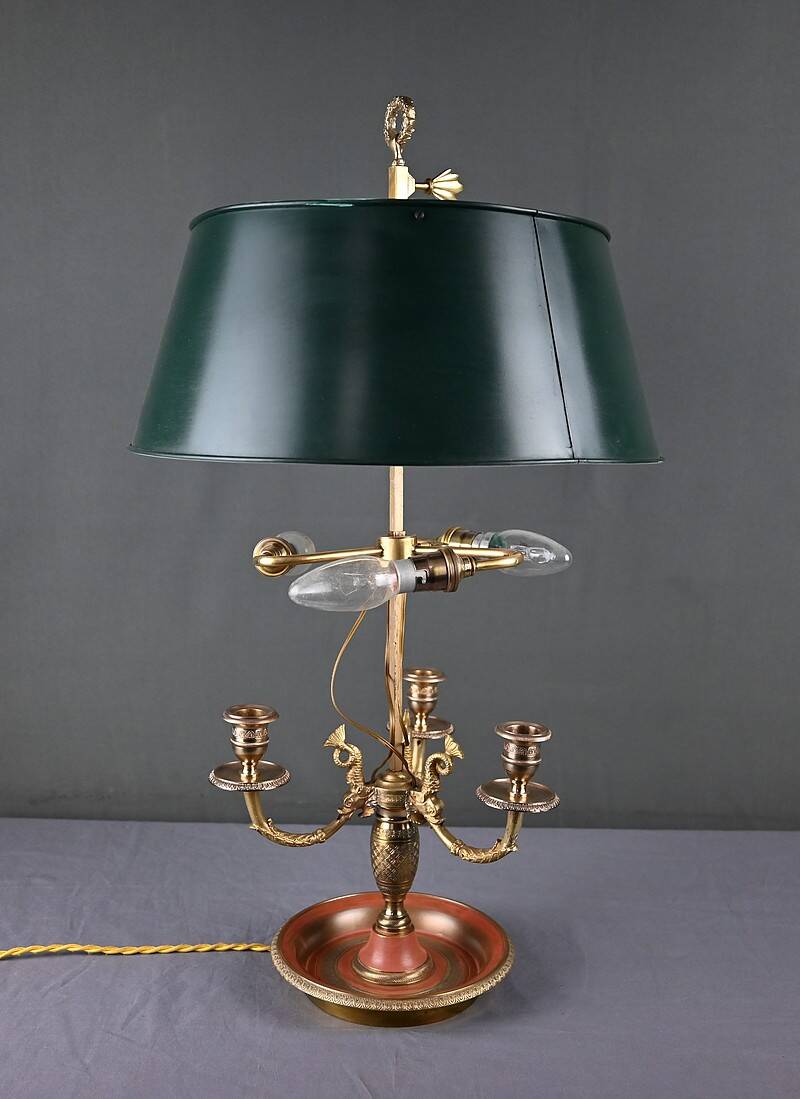 Bronze Bouillotte Lamp, Restoration Style – Early 20th Century
