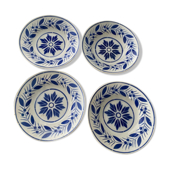 Lot of 4 blue hollow plates