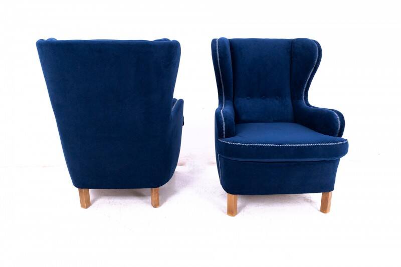 Wingback armchairs, Northern Europe, mid-20th century.