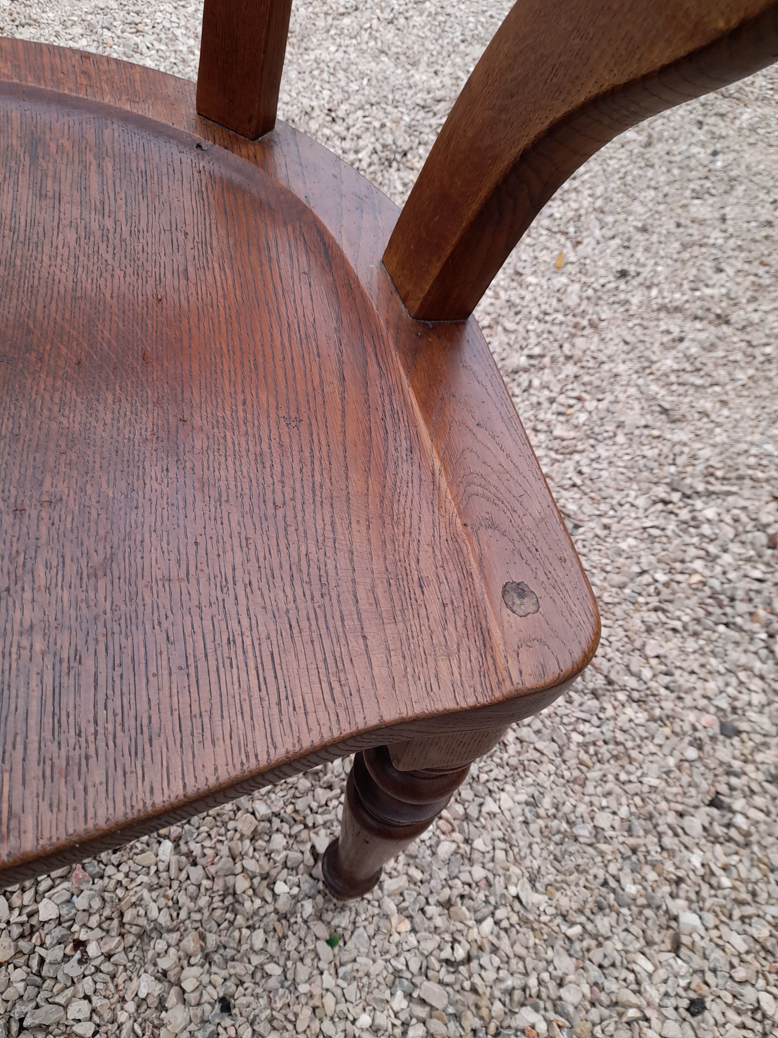 Fauteuil de bureau Louis Philippe en chêne