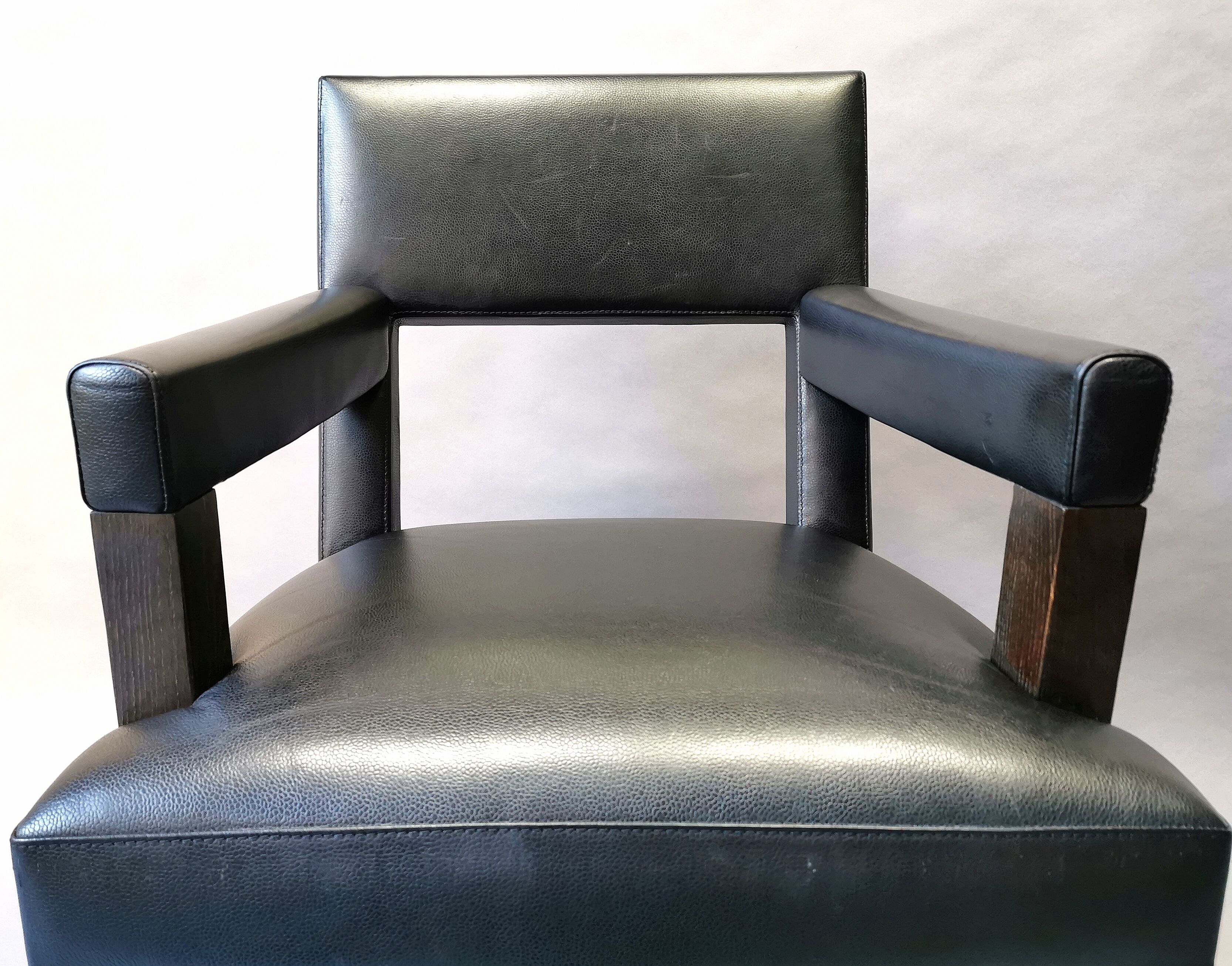 Luxury chair Philippe Hurel black leather