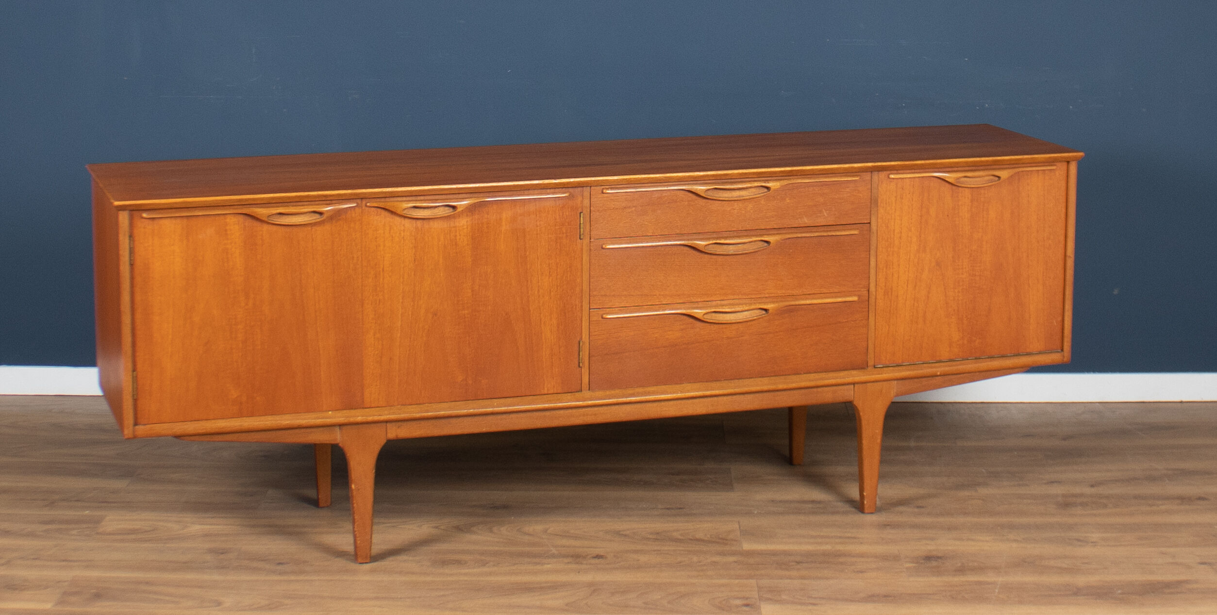 Retro teak 1960s long jentique classic mid century sideboard