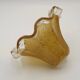French vintage brown glass replacement shade with a clear frilled edge.