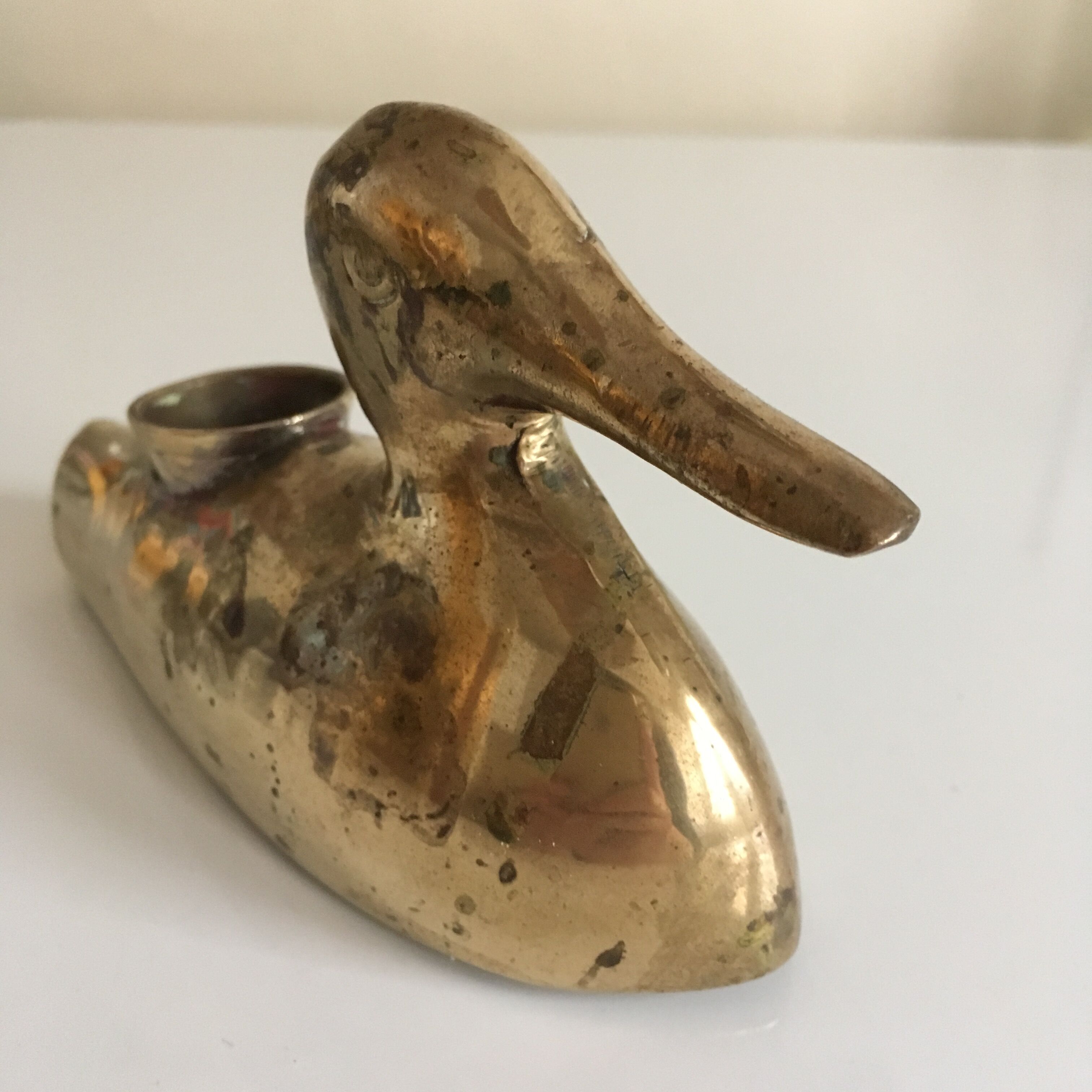 Brass candle in duck design