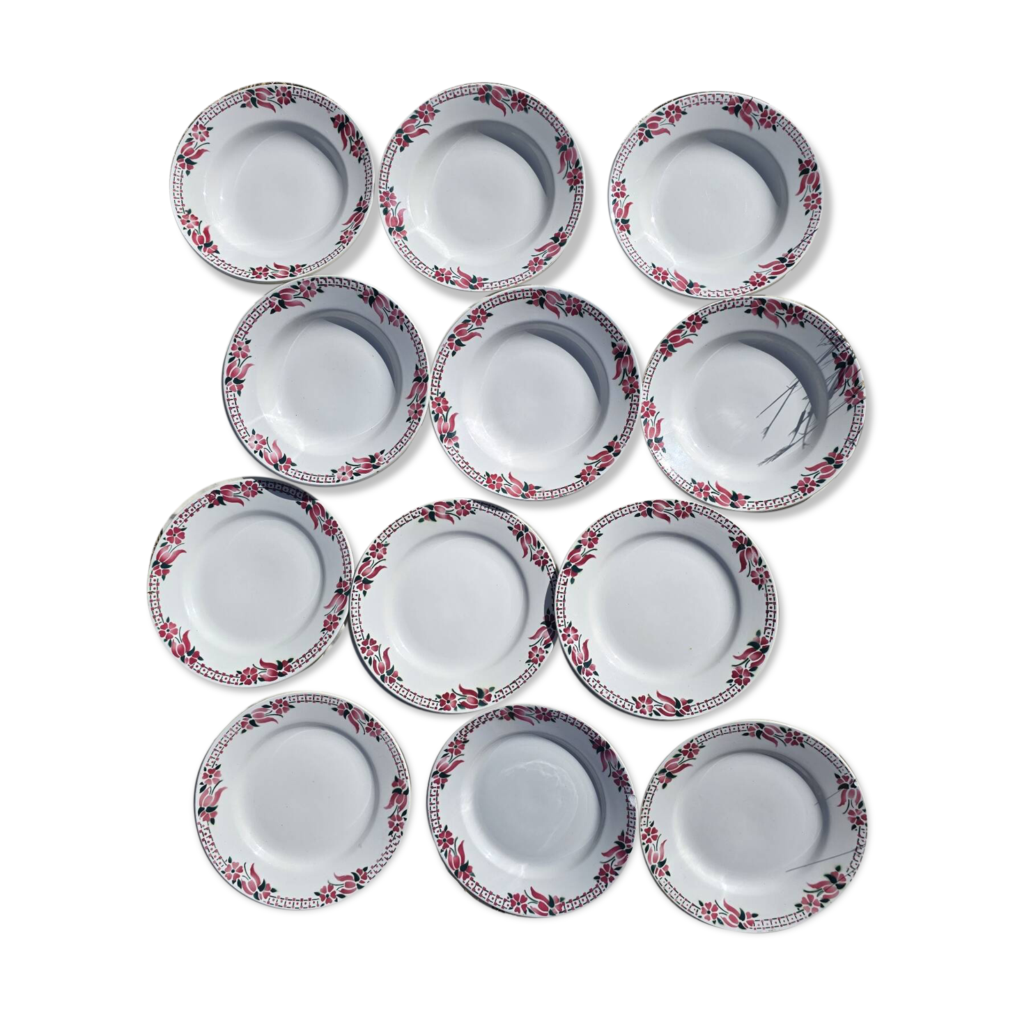 Lot of 10 deep and flat plates Ceranord St Amand model Roubaix +2