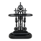 Antique cast iron umbrella stand, star-shaped openwork decoration, Victorian style.