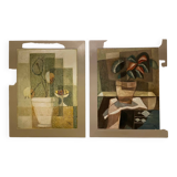 Pair of framed oils on wood