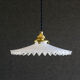 Suspension in white opaline crenellated edges with new cable and new brass socket