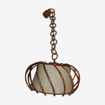 Suspension in wicker and rattan fabric 1960