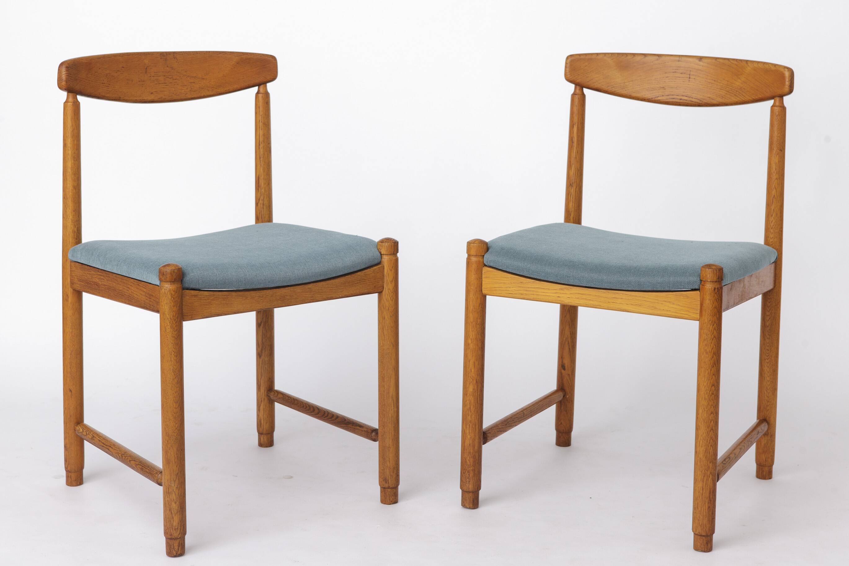 Set of 5 Vintage Oak Dining Chairs Germany 1960s Mid Century Modern