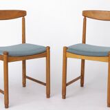 Set of 5 Vintage Oak Dining Chairs Germany 1960s Mid Century Modern