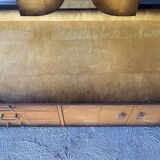 Vintage Scandinavian style dressing table, chest of drawers, triptych mirror and bedside table