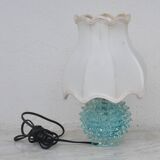 Rare blue table lamp in rostrato Murano glass vase for Barovier & Toso, 1950s