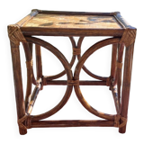 Glazed honey-colored bamboo coffee table Pier Import 1980