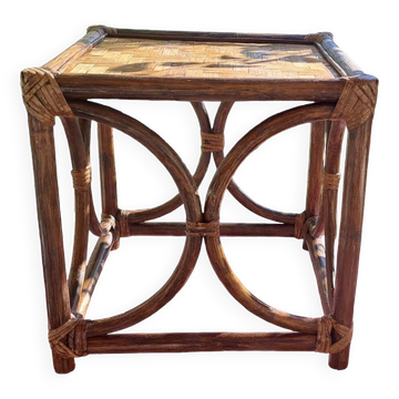 Glazed honey-colored bamboo coffee table Pier Import 1980