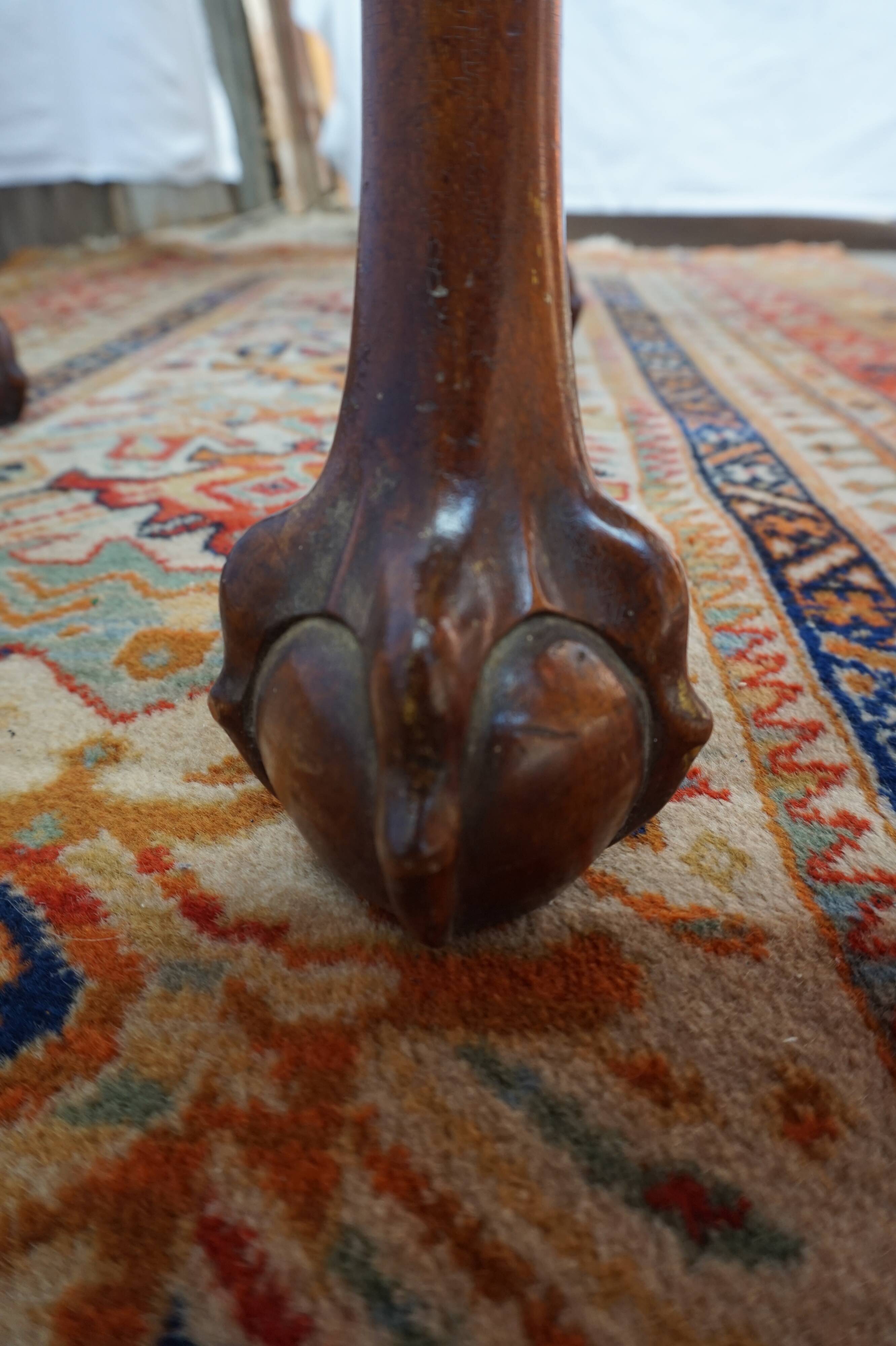 A half-moon english mahogany games table