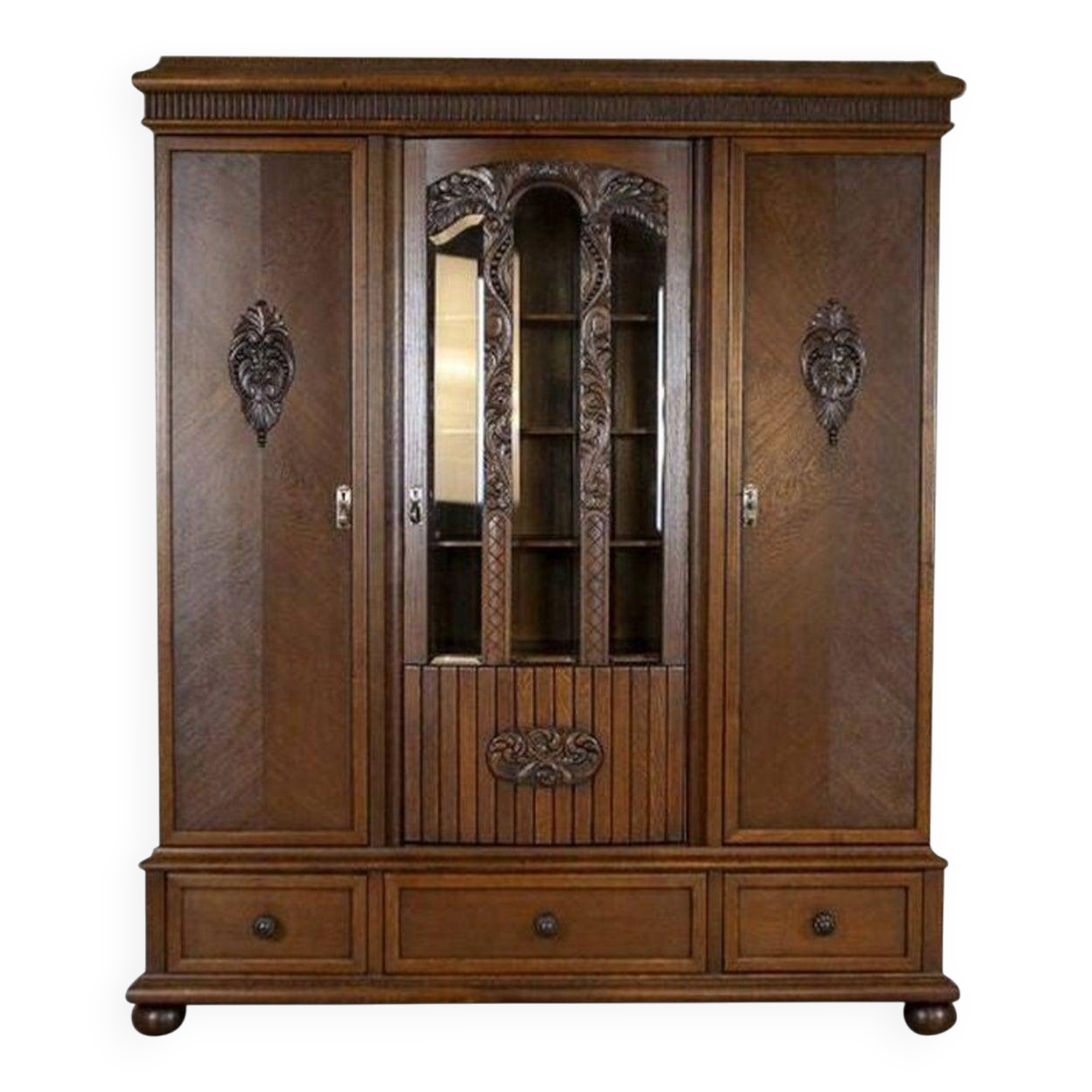 Oak Bookcase in Brown, 1930s