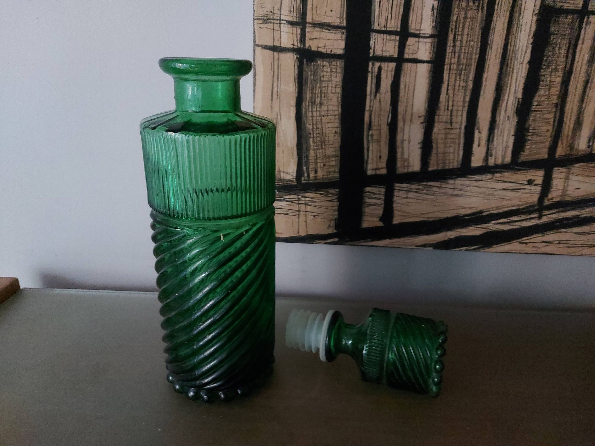 Italian vintage glass bottle