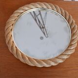 Rope work circular mid-century mirror
