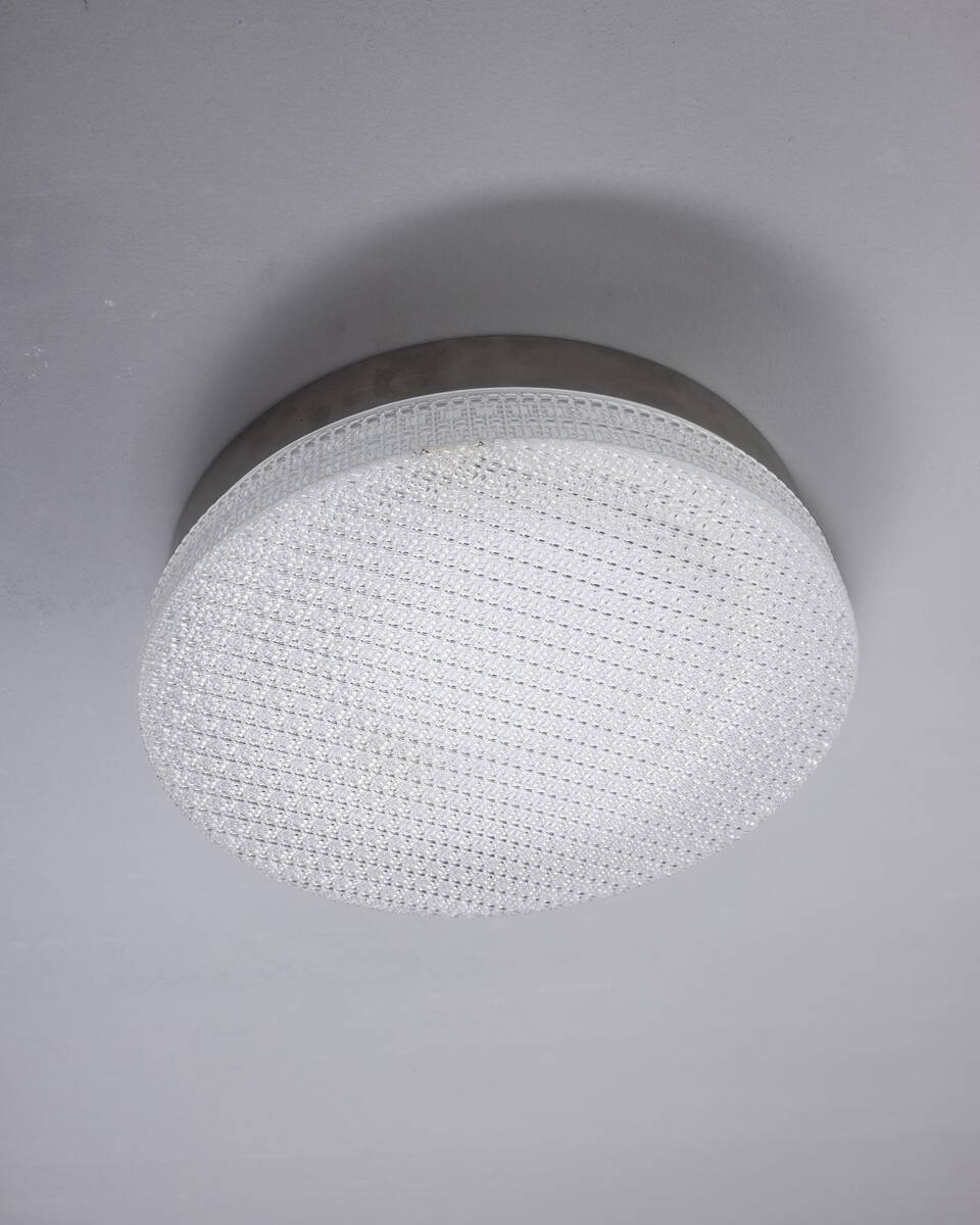 Vintage 70s metal and plastic ceiling lamp, Italian design