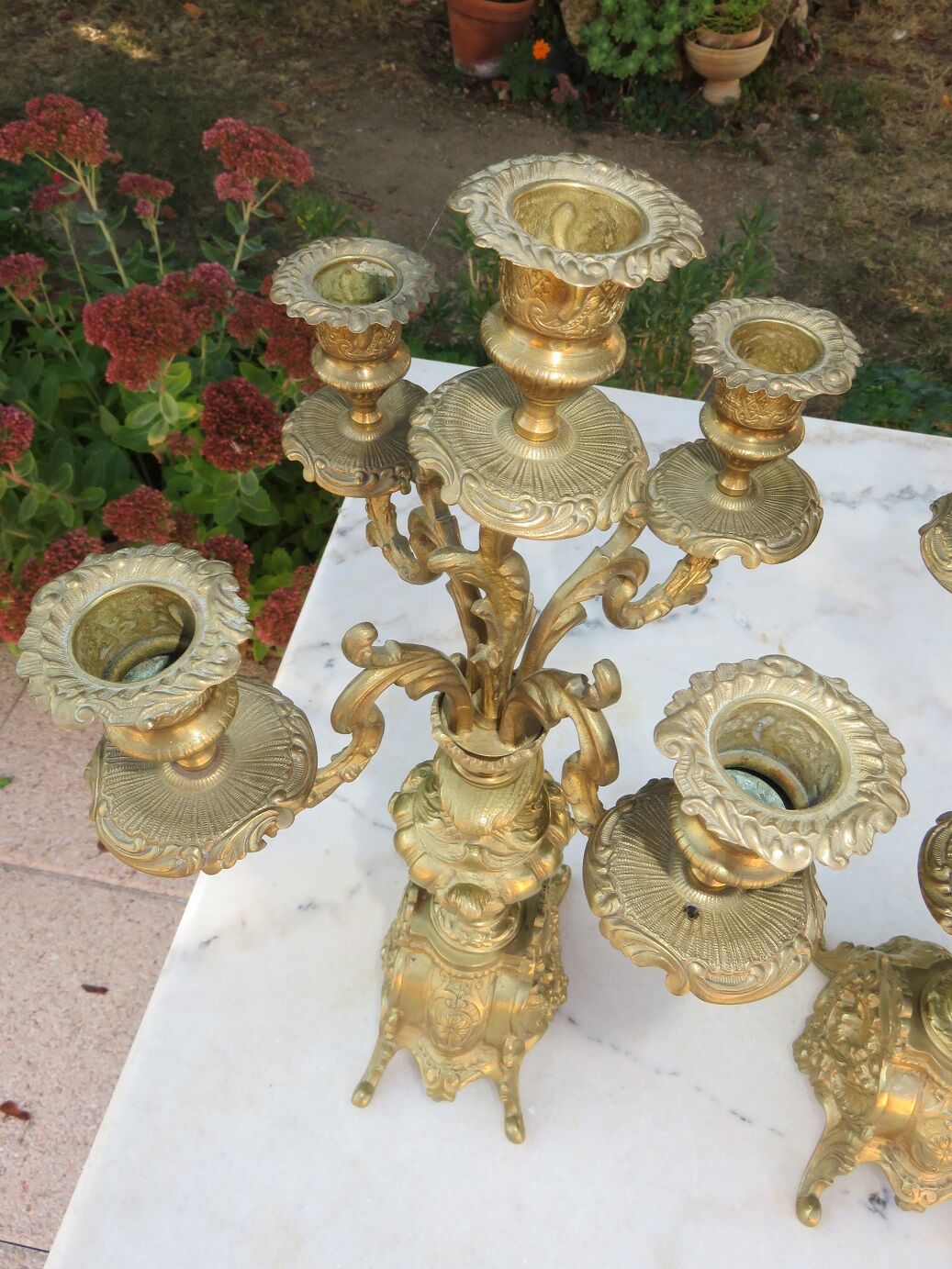 Pair of brass candlesticks