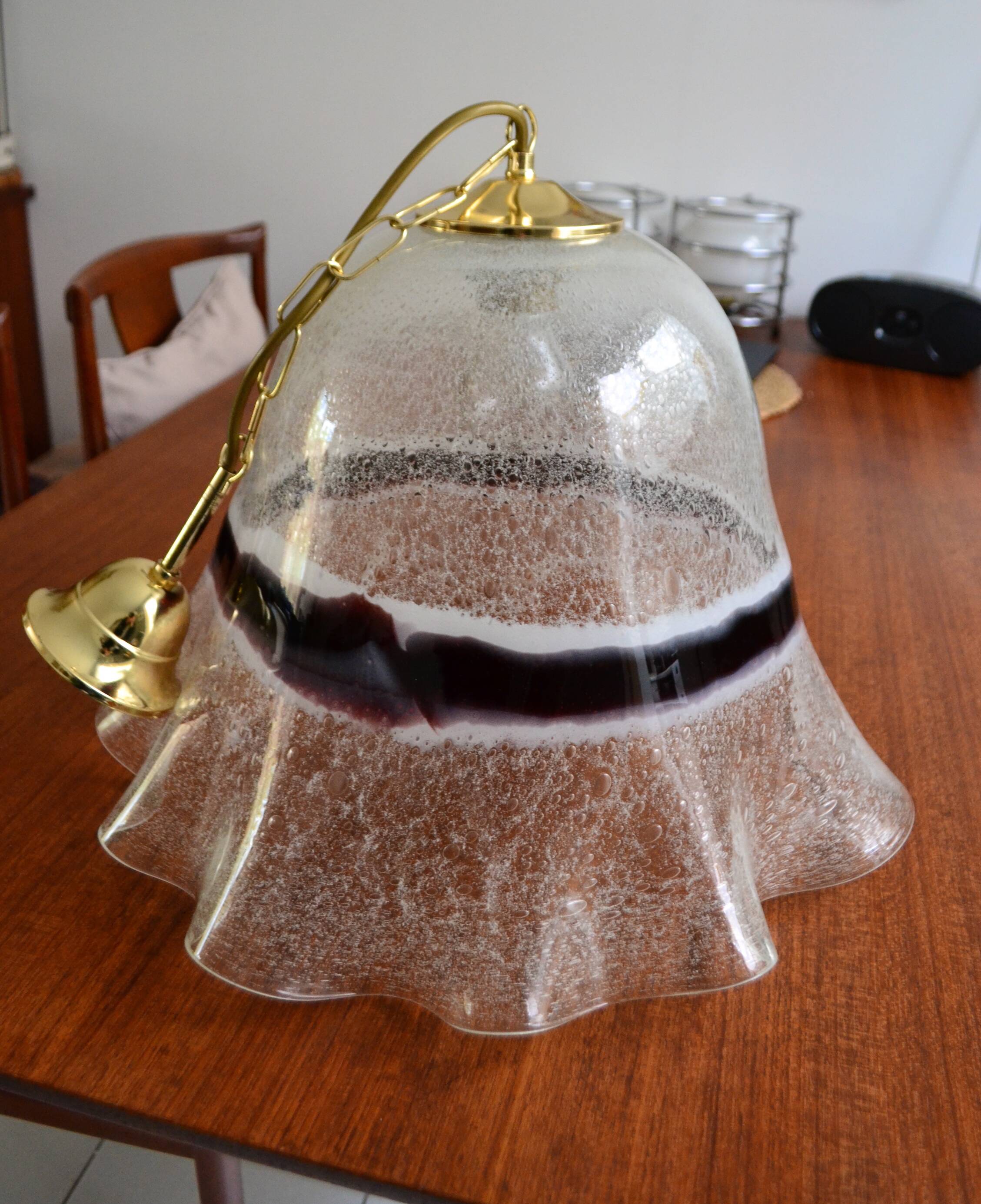 Murano glass suspension Fazzoletto, Italy, 1970s