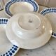 Set of 4 hollow plates Digoin Sarreguemines blue model "Tartan" 40s