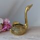 Vintage Solid Brass Swan Bird Figurine